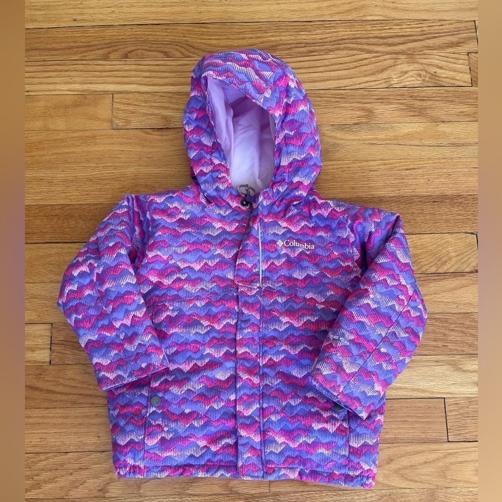Columbia Omnitech Toddler Girls' Pink & Purple Hooded Puffer Jacket 18-24month